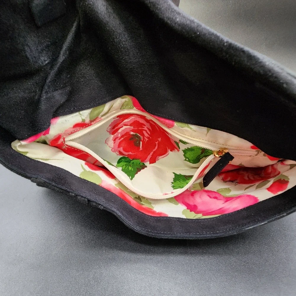 LK Bennett Black Suede Bow Clutch Bag Coquette Balletcore Evening Party Chic